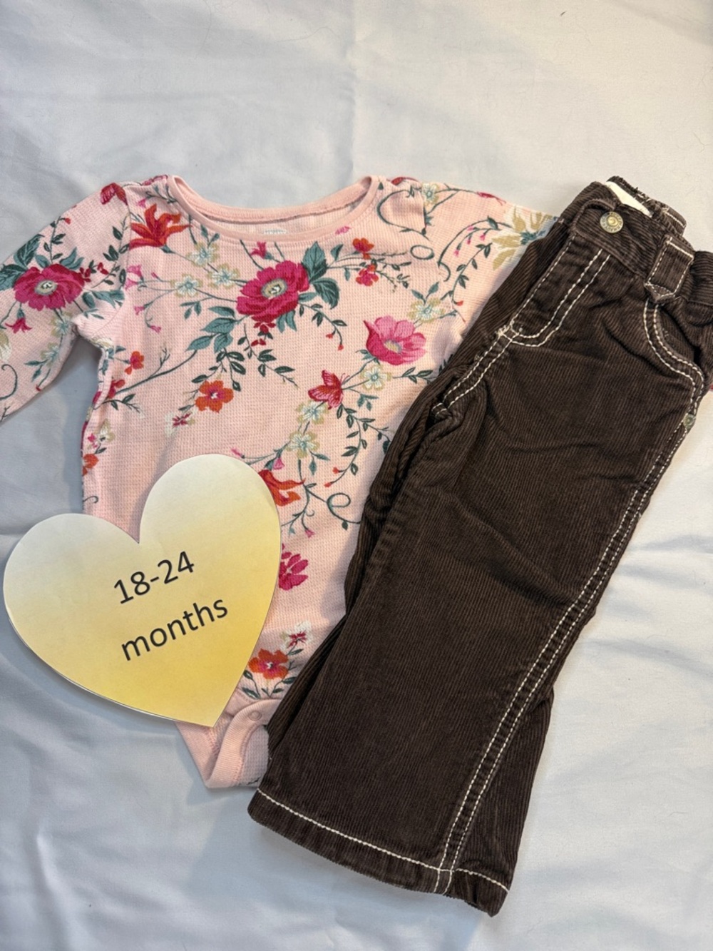 Old Navy - Pink waffle knit Top and corduroy pants
